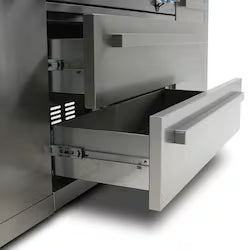 Mont Alpi Deluxe Series 8.5 Ft U-Shaped Propane Outdoor Kitchen Island w/ Side Burner & Refrigerator – MAi400-D45FC