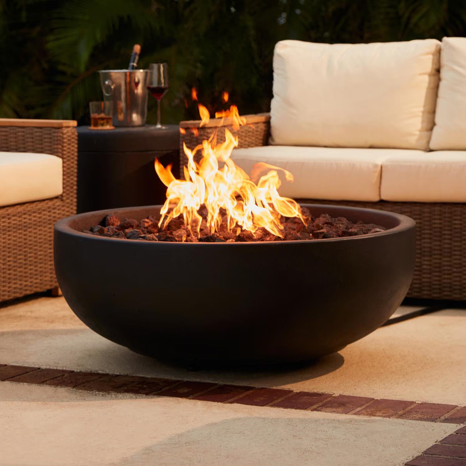 Blaze Propane Fire Bowl – 120,000 BTU Outdoor Concrete Fire Pit (Made in USA)