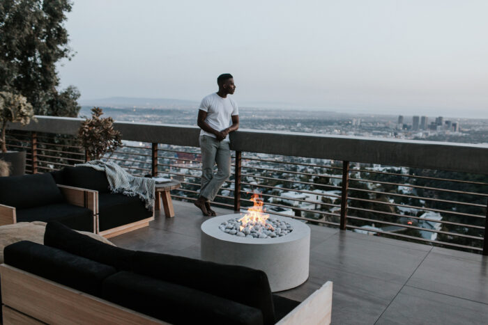HPC Fire Belmont Lightweight Concrete Fire Pit by Dekko
